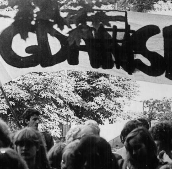 1983 Marek Rogulski. Akcja z transparentem w Poznaniu. 1983