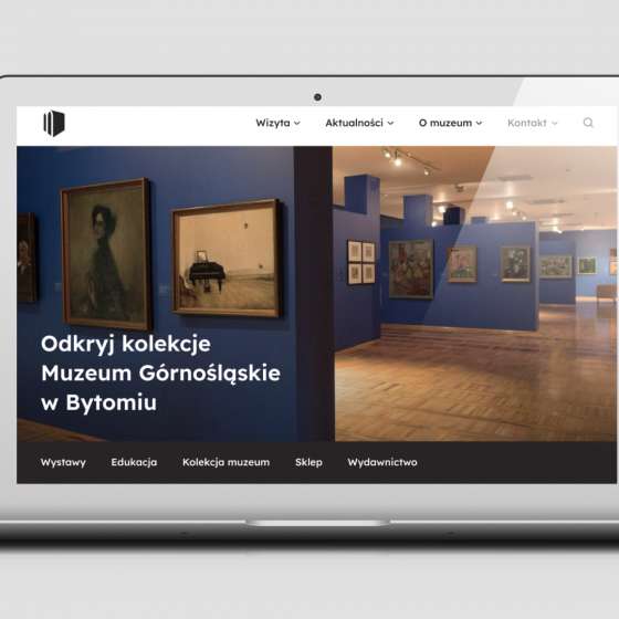 Projekt koncepcyjny rebrandingu strony internetowej Muzeum Górnośląskiego w Bytomiu.