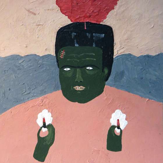 Frankenstein, 17x22 cm, malarstwo olejne              