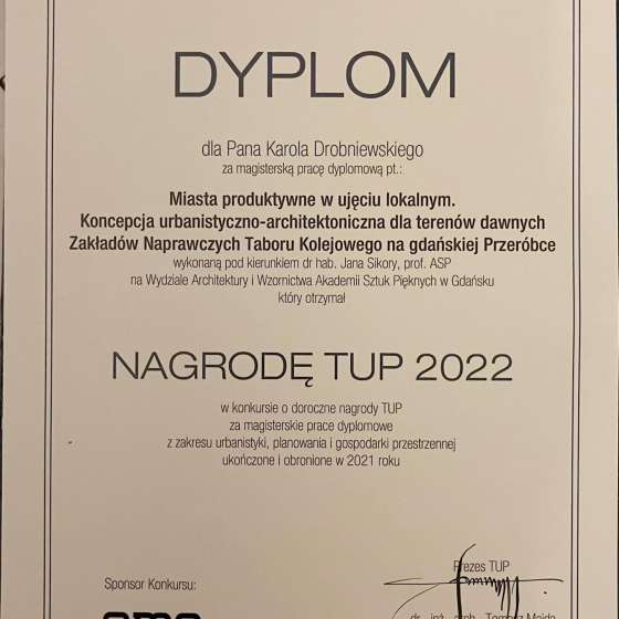 Nagroda Główna TUP 2022 dla absolwenta APK - 2