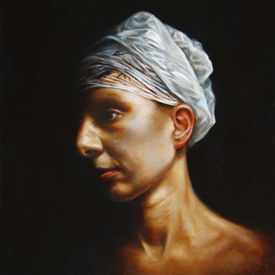 „W cieniu”, olej na płótnie, 50/40 cm, 2022