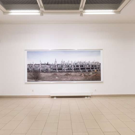 Lithuanian national arena, Vilnius 150x357 cm ink-jet print on 240g photo-paper, mikko waltari 2016