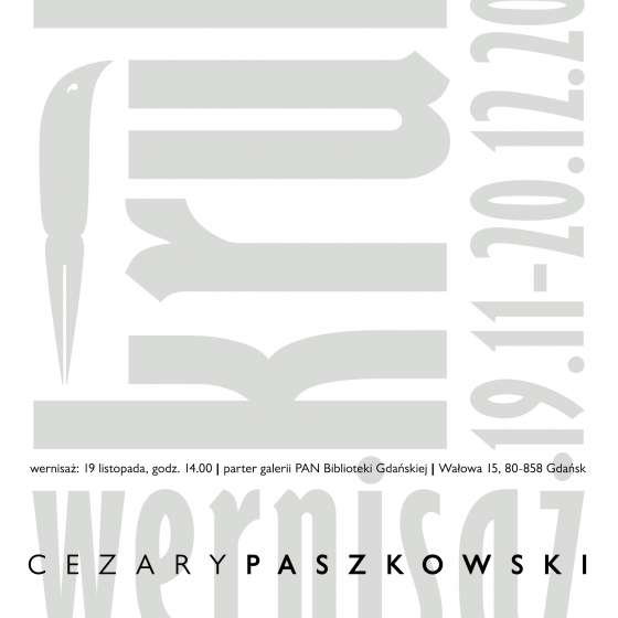 Wystawa prac prof. Cezarego Paszkowskiego. Szary Kruk