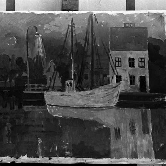Stanisław Teisseyre, malarstwo olejne, zdj. 1961 [X/52/413]
