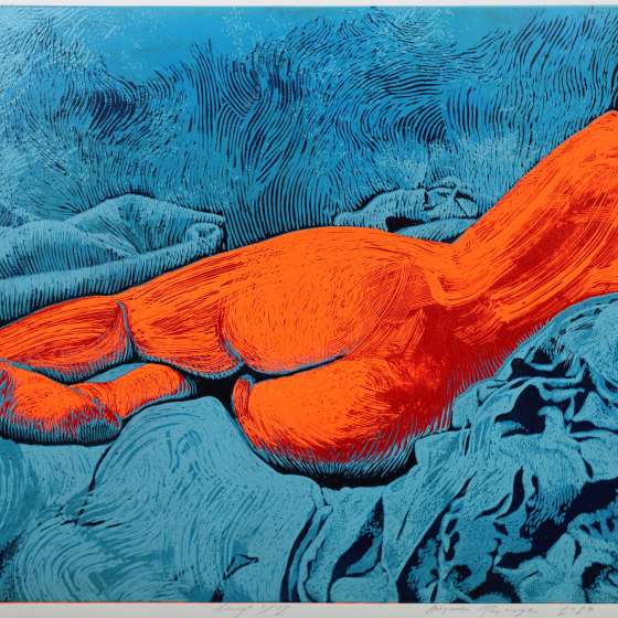 Dupeczka, linoryt, 85x130 cm, 2023