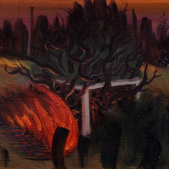 Pejzaż metafizyczny I/2023, olej na płótnie, 20x25 cm, 2023