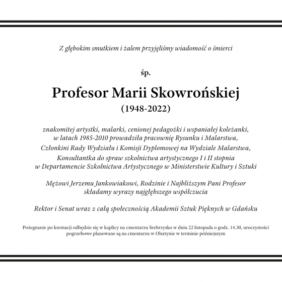 Maria Skowrońska  (1948-2022) - 2