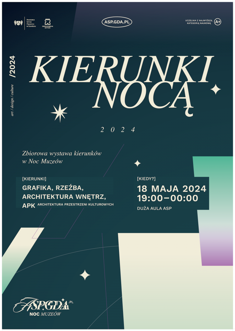 Kierunki Nocą. Zbiorowa wystawa kierunków w Noc Muzeów na ASP 2024