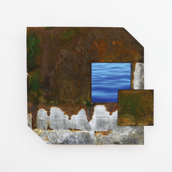 Iwo Ignat, Through the steel I, mix-media, 40x43 cm, 2024