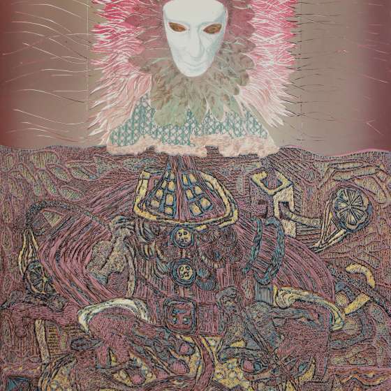 Pan Czas, linoryt kol., litografia kol., 100x70 cm, 2007