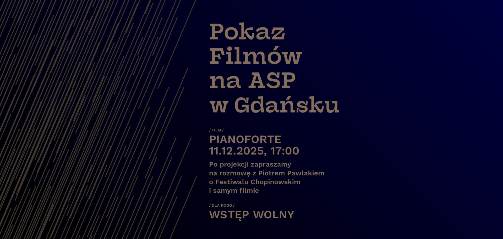 „Pianoforte” | Pokaz filmów na ASP Gdańsk ~ festiwal Against Gravity