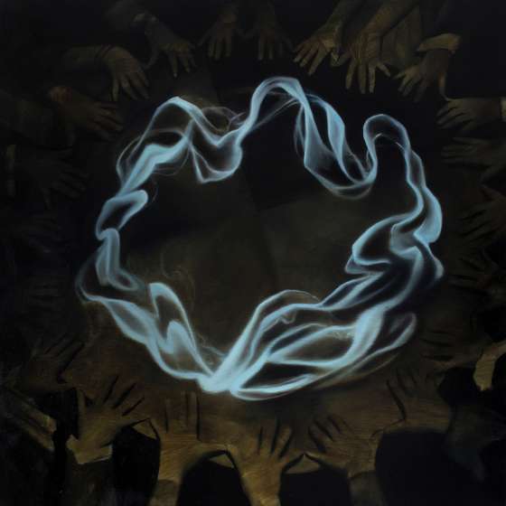 Dialogues of the dead, 2022, olej na płótnie, 95x95 cm
