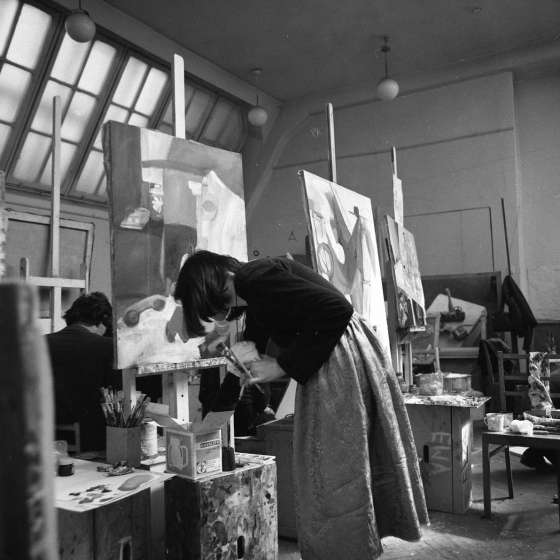 Pracownia malarstwa, profesor K. Śramkiewicz, 1980 [II/189/16] 