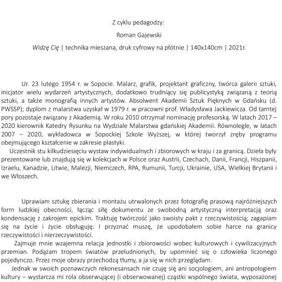 Z cyklu pedagodzy: Roman Gajewski - 3