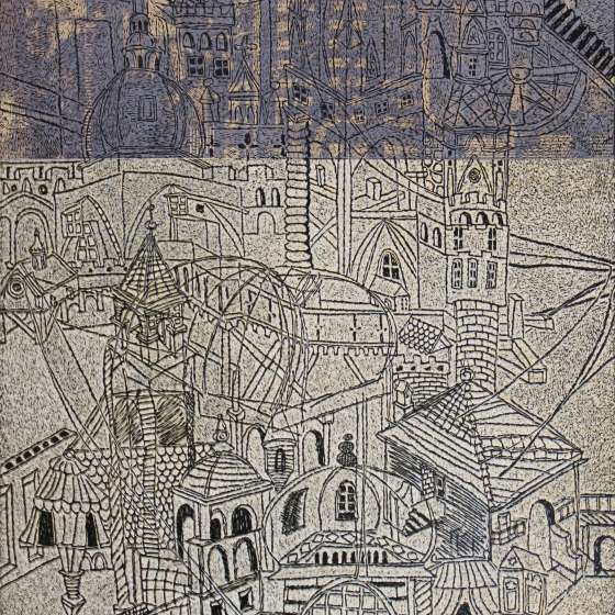 Wspomnienie, linoryt kol., algrafia, 100x70 cm, 2008