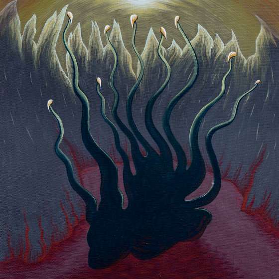 Pejzaż metafizyczny IX/2022, tempera żółtkowa na płótnie, 40x35 cm, 2022