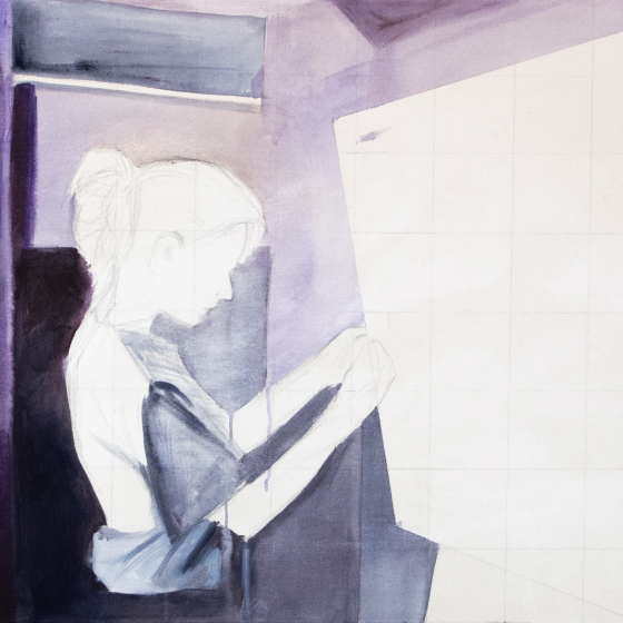 Projektor, akryl na płótnie, 80x150 cm, 2022