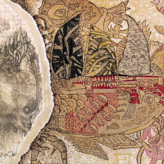 Ryba, linoryt kol., litografia kol., 60x90 cm, 2006