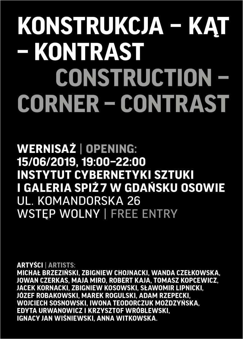 KONSTRUKCJA - KĄT - KONTRAST - wystawa sztuki współczesnej