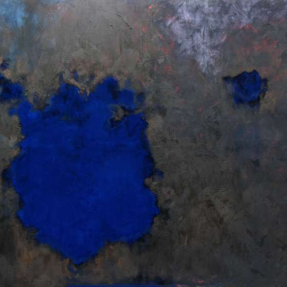 I, olej z woskiem na płótnie, pigment 190x250 cm, 2018
