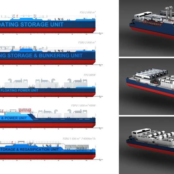 Projekty koncepcyjne typoszeregu barek LNG 60-75m Seatech Engineering