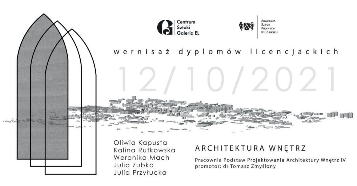 Prezentacja prac dyplomowych Pracowni Architektury Wnętrz ASP w Gdańsku w Galeria EL