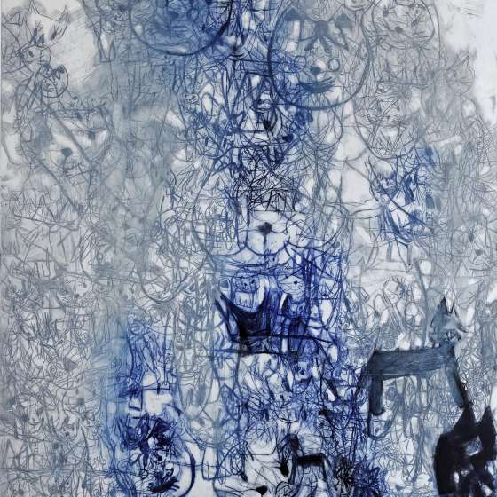 I would like a kitty, techniques: monotype and drypoint, 95x125 cm, 2018
