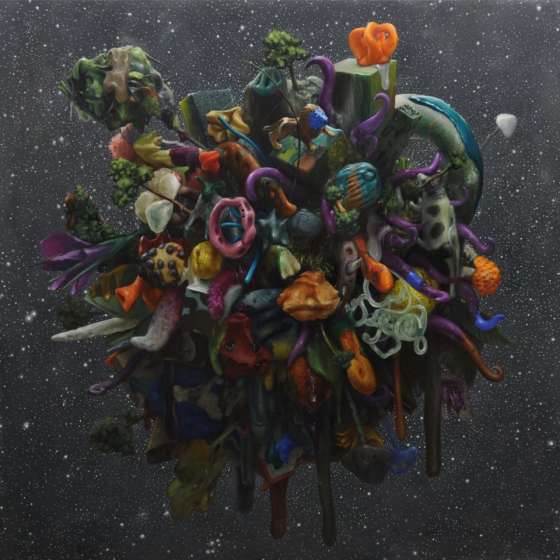 Upadła Planetka, olej na płótnie, 2018, 150x150cm
