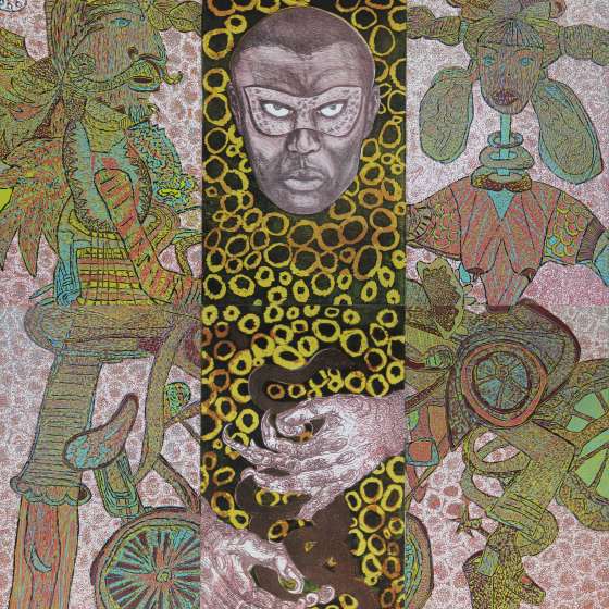 Meksykańskie małżeństwo, linoryt kol., litografia kol., 135x95 cm, 2009