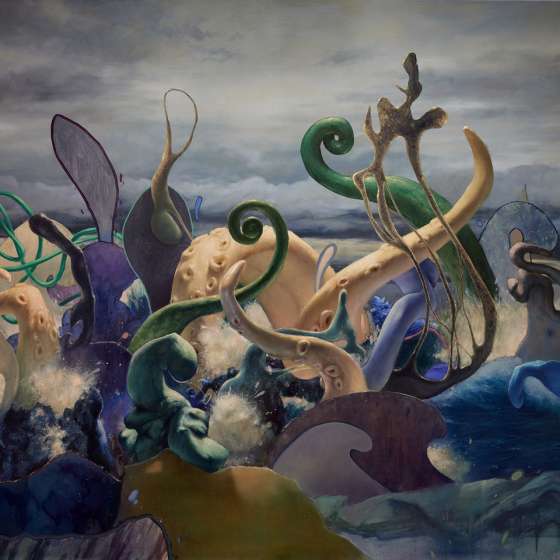 Marcin zawicki, Kraken, akryl i olej na płótnie, 160 x 210cm, 2023 (32000PLN)