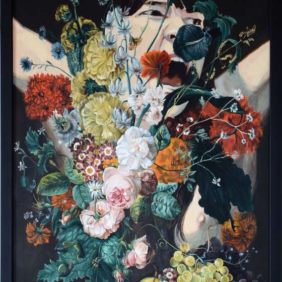 Margareta and the Rage.2017.Oil on wood.70x45.S. Campos