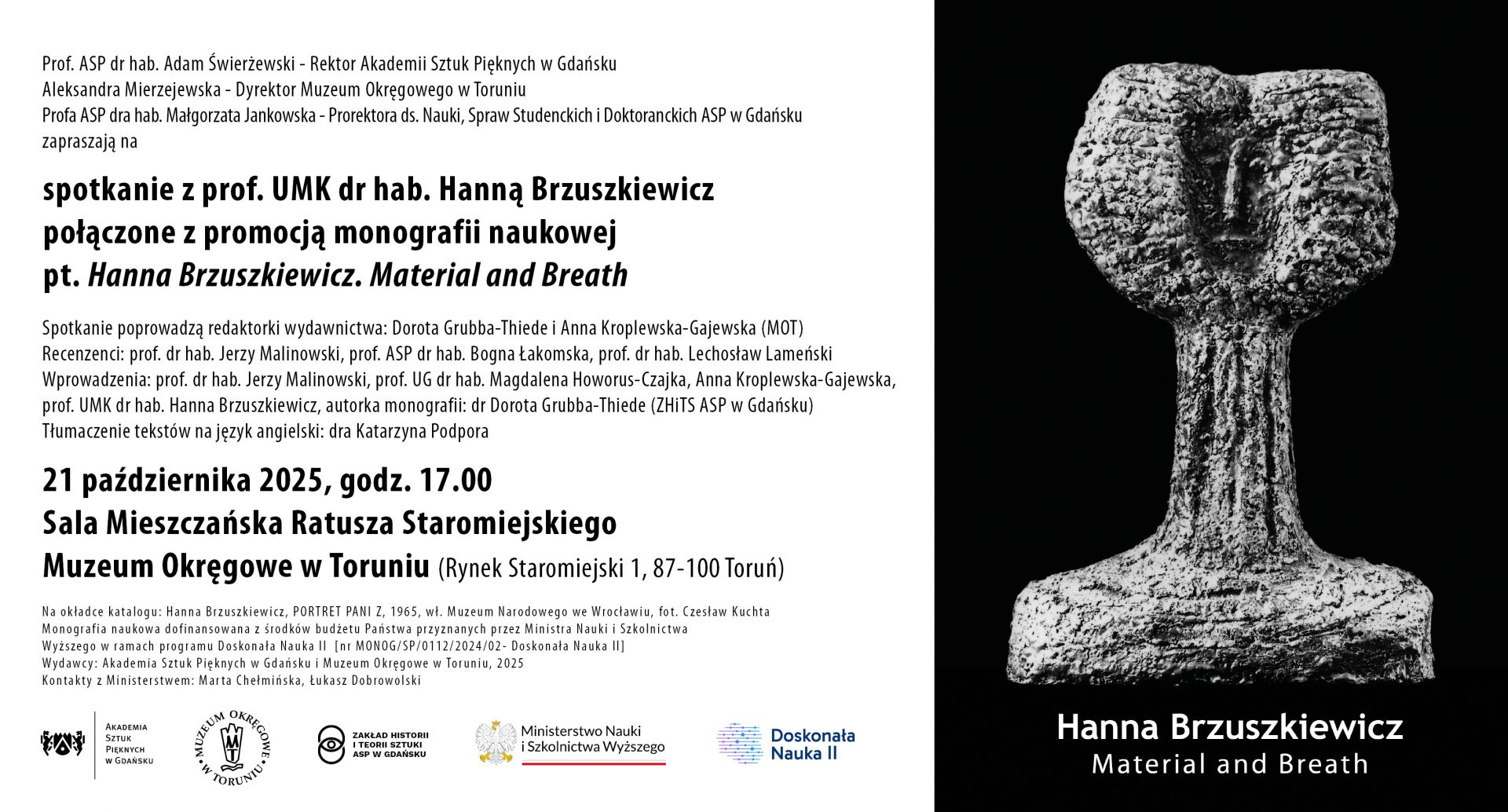 Spotkanie z prof. Hanną Brzuskiewicz i promocja monografii pt. „Hanna Brzuszkiewicz – Material and Breath”