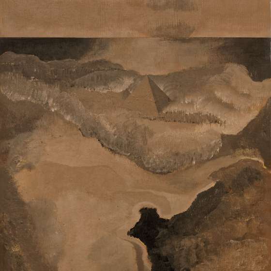 Piramida, 25x34 cm, żywica akrylowa, akryl na desce