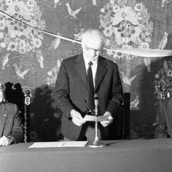 Inauguracja roku akademickiego 1985/1986, przemówienie Rektora Franciszka Duszeńki.