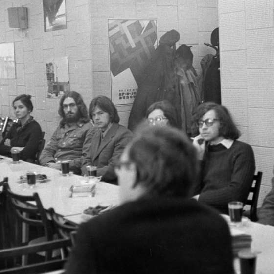 Wizyta studentów Architektury PWSSP i pracowników na terenie powstającego Portu Północnego, 1973 [I/12/31]